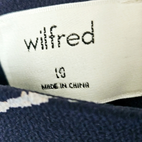 Wilfred Aritzia Sz 10 Ecoulement Floral Navy Romper Jumpsuit Zip BackTie Pocket - Picture 6 of 13